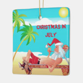 Kerstmis in juli zomervakantie keramisch ornament (Links)