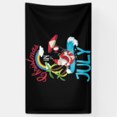 Kerstmis in juli zomervakantie spandoek (Verticaal)