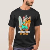Kerstmis in juli zonnebril Santa I T-shirt (Voorkant)