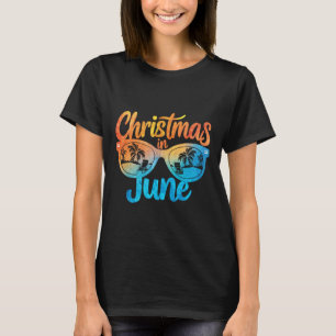 Kerstmis in juni zonnebril grappige zomer vakantie t-shirt