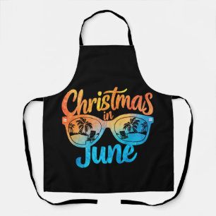 Kerstmis in juni zonnebril leuke zomer vakantie schort