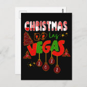 Kerstmis in Las Vegas Group Matching Typographic Briefkaart (Voorkant / Achterkant)