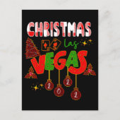 Kerstmis in Las Vegas Group Matching Typographic Briefkaart (Voorkant)