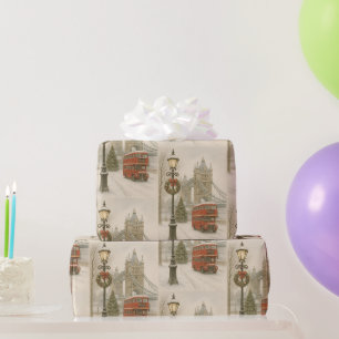 Kerstmis in Londen Cadeau voor Reiziger Vakantie Cadeaupapier