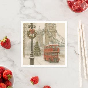 Kerstmis in Londen Cadeau voor Reiziger Vakantie Servet