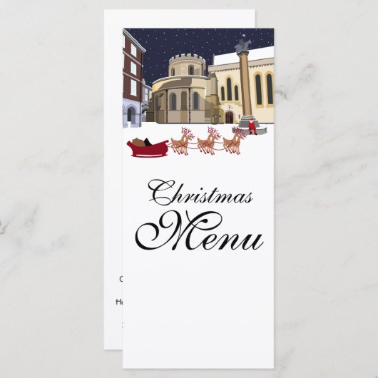 Kerstmis in Londen Menu (Voorkant / Achterkant)