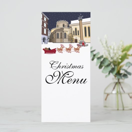 Kerstmis in Londen Menu (Staand voorkant)
