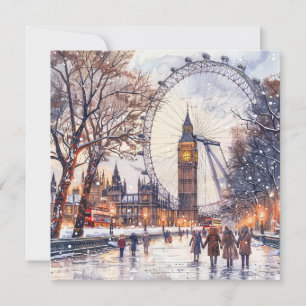 Kerstmis in Londen Vakantiekaart Feestdagenkaart