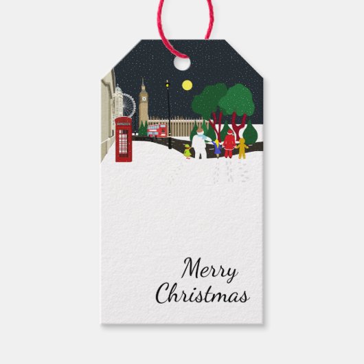 Kerstmis in London Gift Labels Cadeaulabel (Voorkant)
