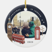Kerstmis in London Keepomwille Photo Keramisch Ornament (Achterkant)