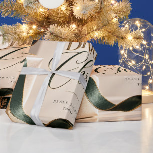 Kerstmis in marineblauw en goud cadeaupapier