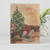 Kerstmis in Masonic-retro-stijl  Feestdagenkaart (Staand voorkant)