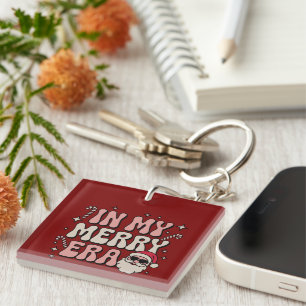 Kerstmis in mijn vrolijke tijd cute groovy Xmas Sleutelhanger