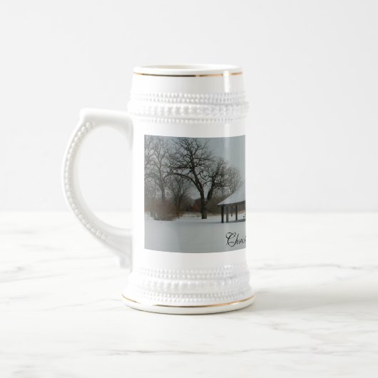 Kerstmis in Minnesota Beer Stein Bierpul (Links)