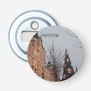 Kerstmis in Moskou Button Flesopener