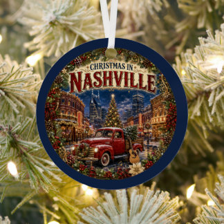 Kerstmis in Nashville Vintage Reis Souvenir Metalen Ornament