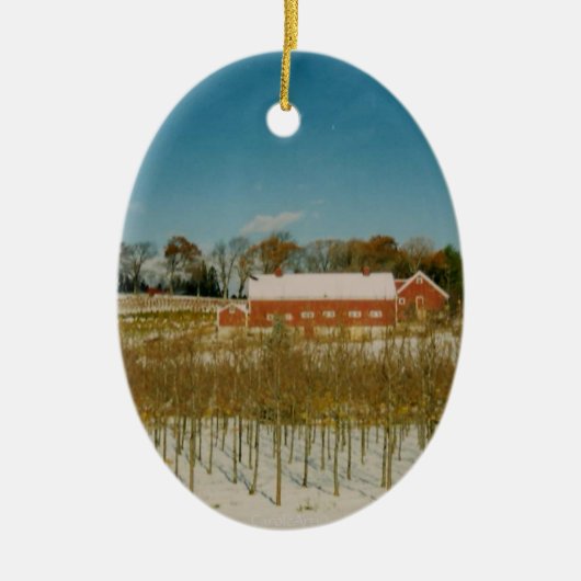 Kerstmis in New England Keramisch Ornament (Voorkant)