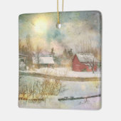 Kerstmis in New England Keramisch Ornament (Links)