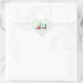 Kerstmis in New York, Architecture Skyline Gift S Hart Sticker (Tas)