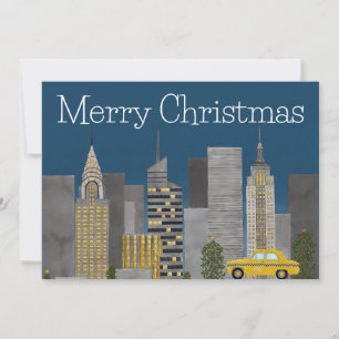 Kerstmis in New York City Aanpasbaar Feestdagenkaart