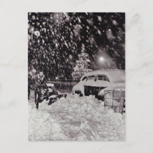 Kerstmis in New York City  jaren '50 Feestdagenkaart