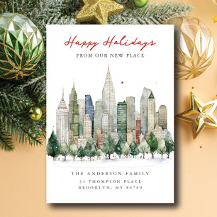 Kerstmis in New York City Nieuw Adres Aankondiging