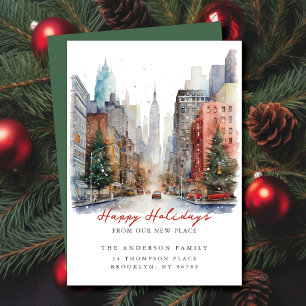 Kerstmis in New York City Nieuw Adres Aankondiging