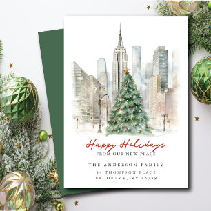 Kerstmis in New York City Nieuw Adres Aankondiging