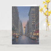 Kerstmis in New York Kaart (Gele Bloem)