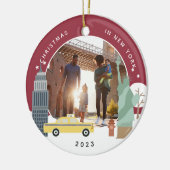 Kerstmis in New York Keepomwille Foto Keramisch Ornament (Links)
