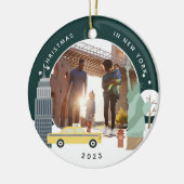 Kerstmis in New York Keepomwille Foto Keramisch Ornament (Links)