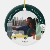 Kerstmis in New York Keepomwille Foto Keramisch Ornament (Achterkant)