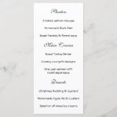 Kerstmis in New York Menu (Achterkant)