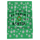 Kerstmis in Newton, MA Holiday Medium Cadeauzakje (Achterkant)