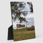 Kerstmis in Nobska vuurtoren Cape Cod Gifts Fotoplaat (Zijkant)