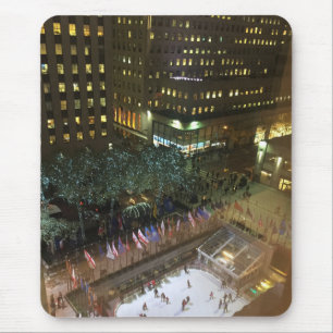 Kerstmis in NYC Rockefeller Center Ice Rink Muismat