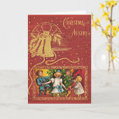 Kerstmis in Oostenrijk vintage kaart (Gele Bloem)