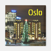 Kerstmis in Oslo, Noorwegen Magneet (Voorkant)