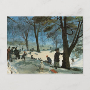 Kerstmis in oude stijl, Central Park in de winter Feestdagenkaart