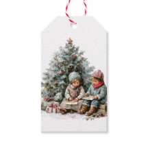 Kerstmis in oude stijl Kinderen Waterverf