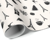 Kerstmis in Parijs Cadeaupapier (Rol Hoek)