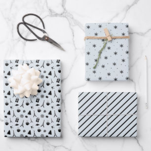 Kerstmis in Parijs Coördinatiepatroon Inpakpapier Vel