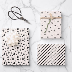 Kerstmis in Parijs Coördinatiepatroon Inpakpapier Vel
