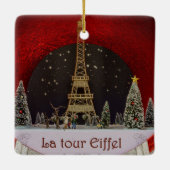 Kerstmis in Parijs, Eiffeltoren Keramisch Ornament (Achterkant)