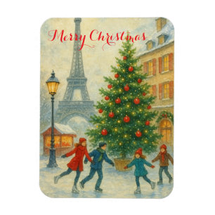 Kerstmis in Parijs Eiffeltoren Winter Magneet