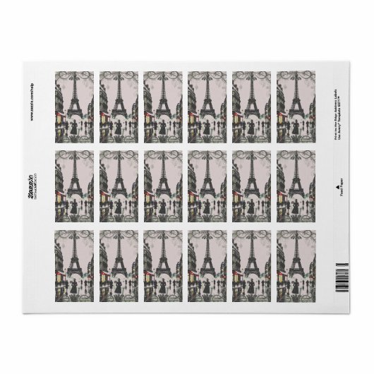 Kerstmis in Parijs Etiket (Full Sheet)