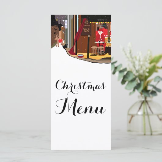 Kerstmis in Parijs Menu (Staand voorkant)