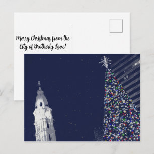 Kerstmis in Philadelphia met aanpasbare tekst Feestdagenkaart
