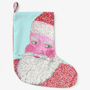 Kerstmis in Pointillism Santa Face Kleine Kerstsok