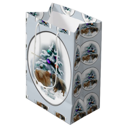 Kerstmis in Pommeren Medium Cadeauzakje (Voorkant Gekanteld)